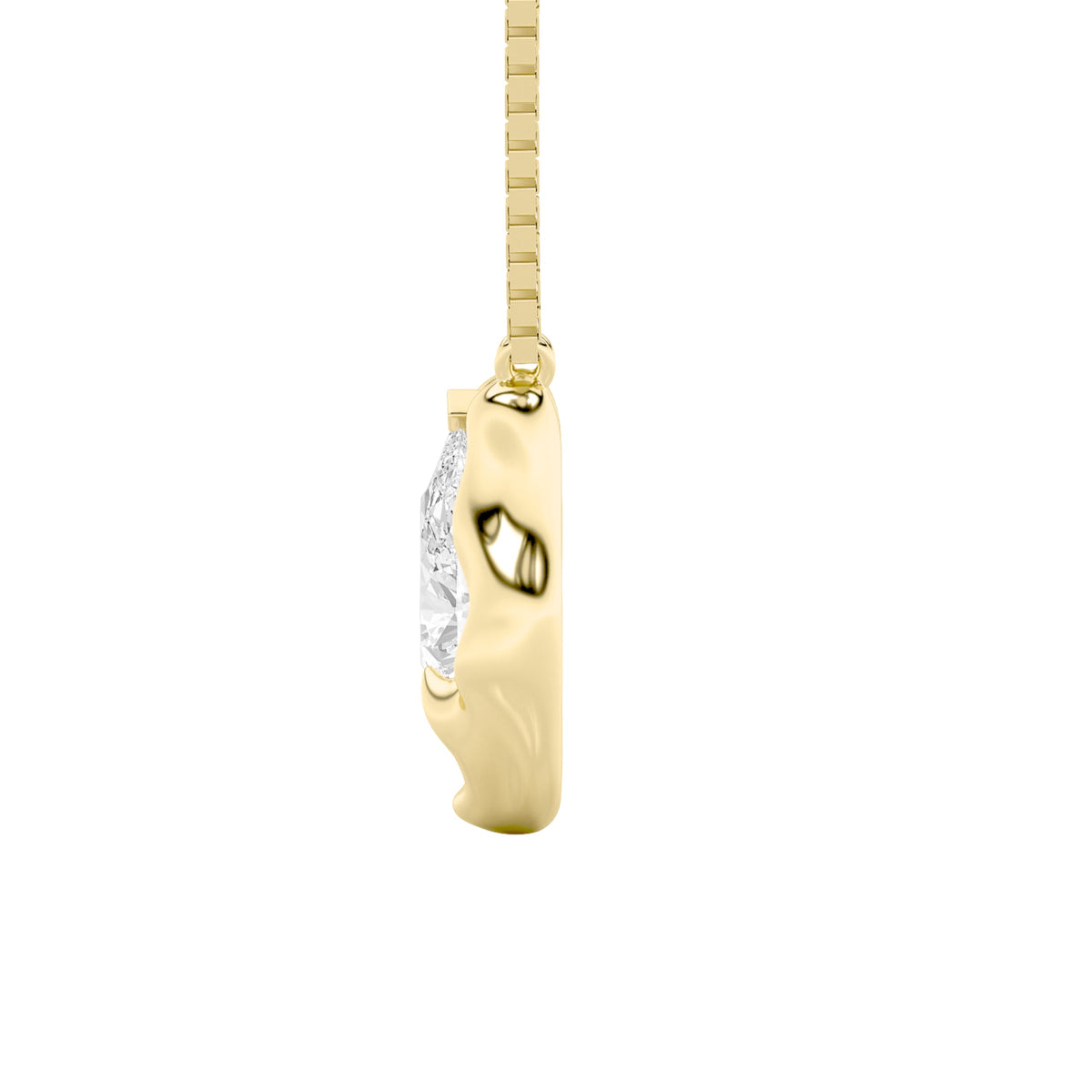 1CTW Pear Lab-Grown Diamond Prong Necklace 1 Stone