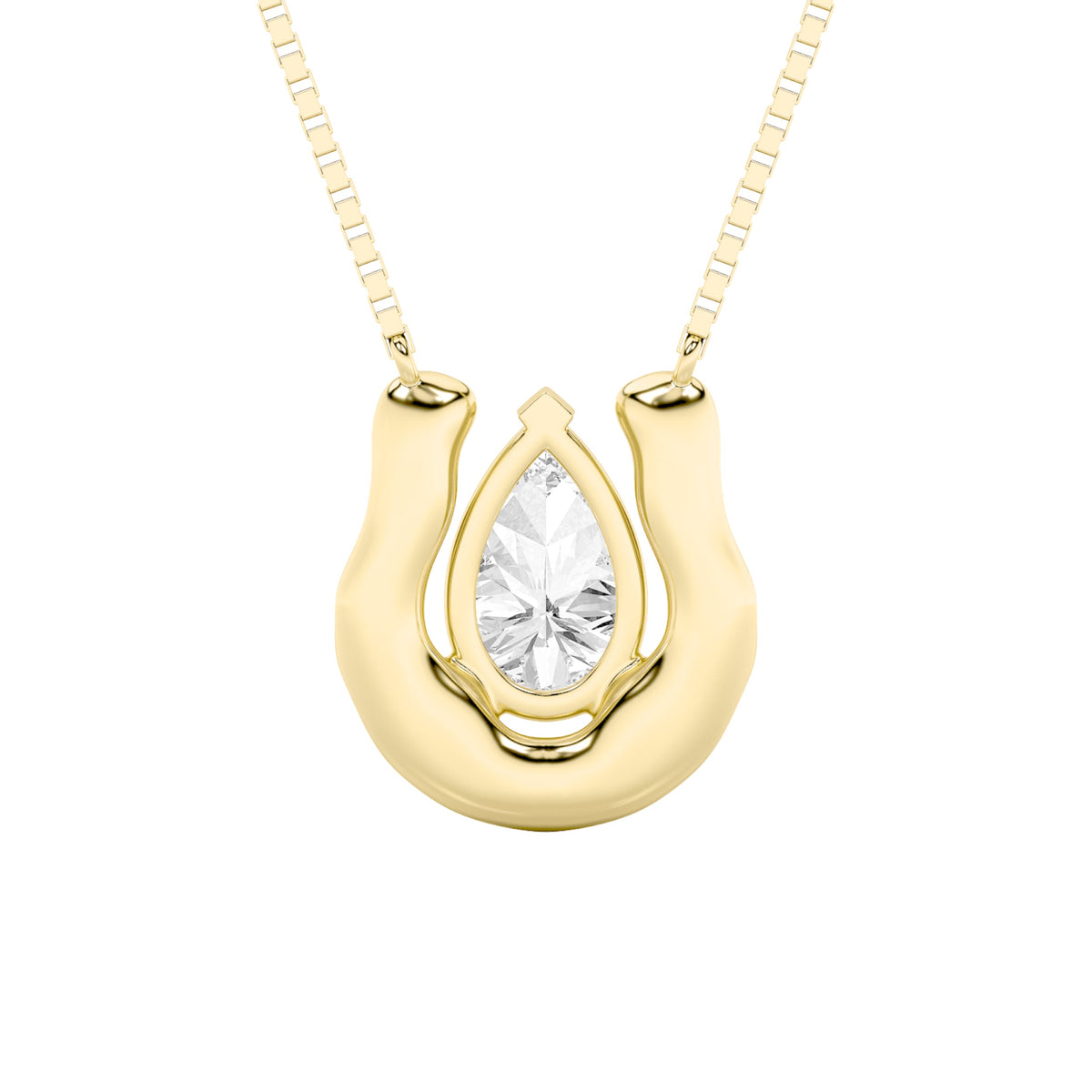 1CTW Pear Lab-Grown Diamond Prong Necklace 1 Stone
