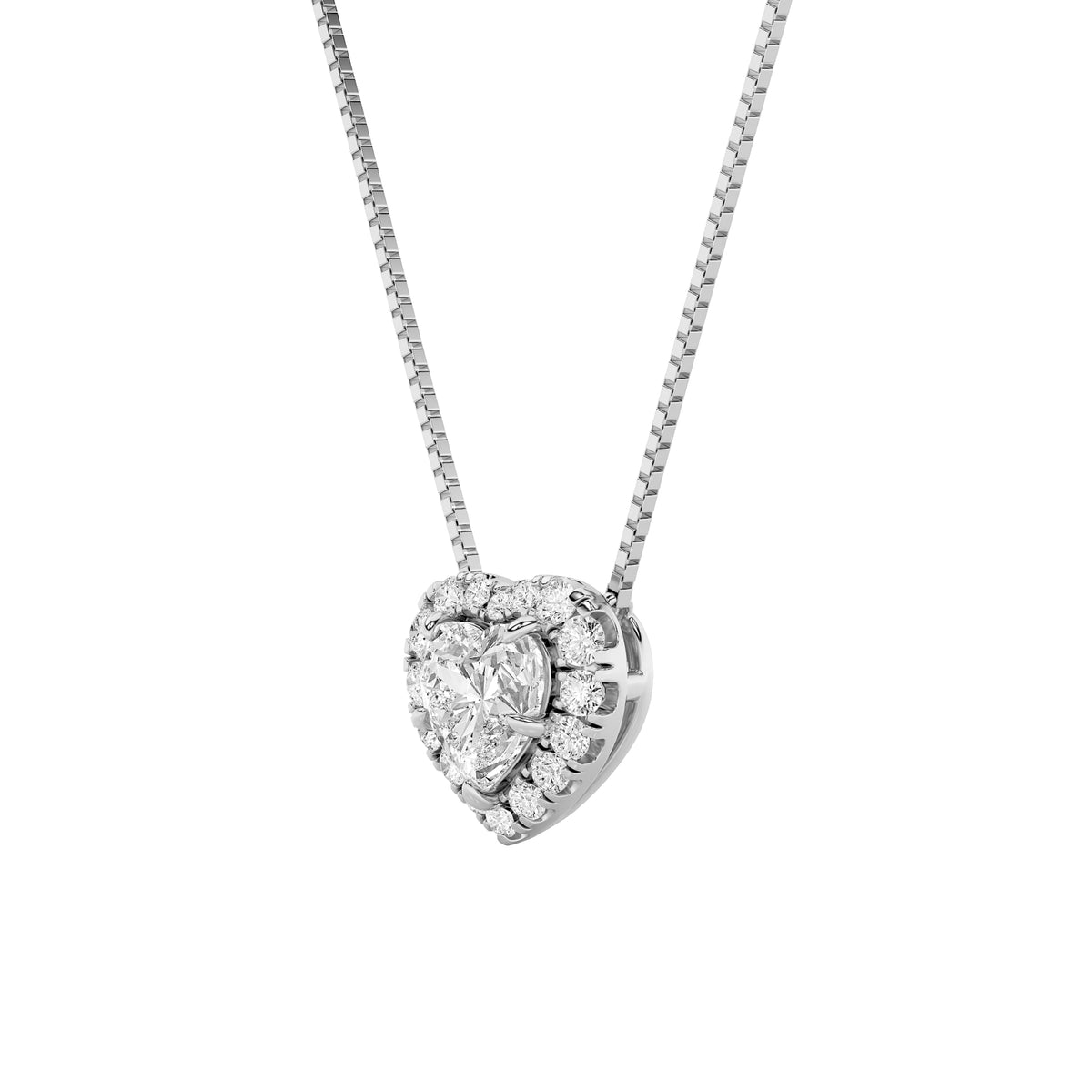 1.25CTW Heart Lab-Grown Diamond Prong Heart Pendant 17 Stones