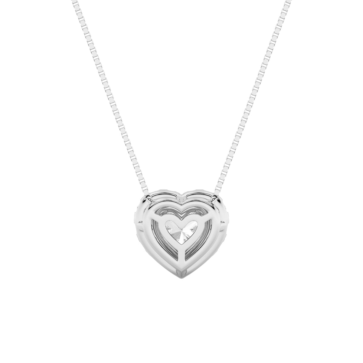 1.25CTW Heart Lab-Grown Diamond Prong Heart Pendant 17 Stones
