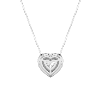 1.25CTW Heart Lab-Grown Diamond Prong Heart Pendant 17 Stones