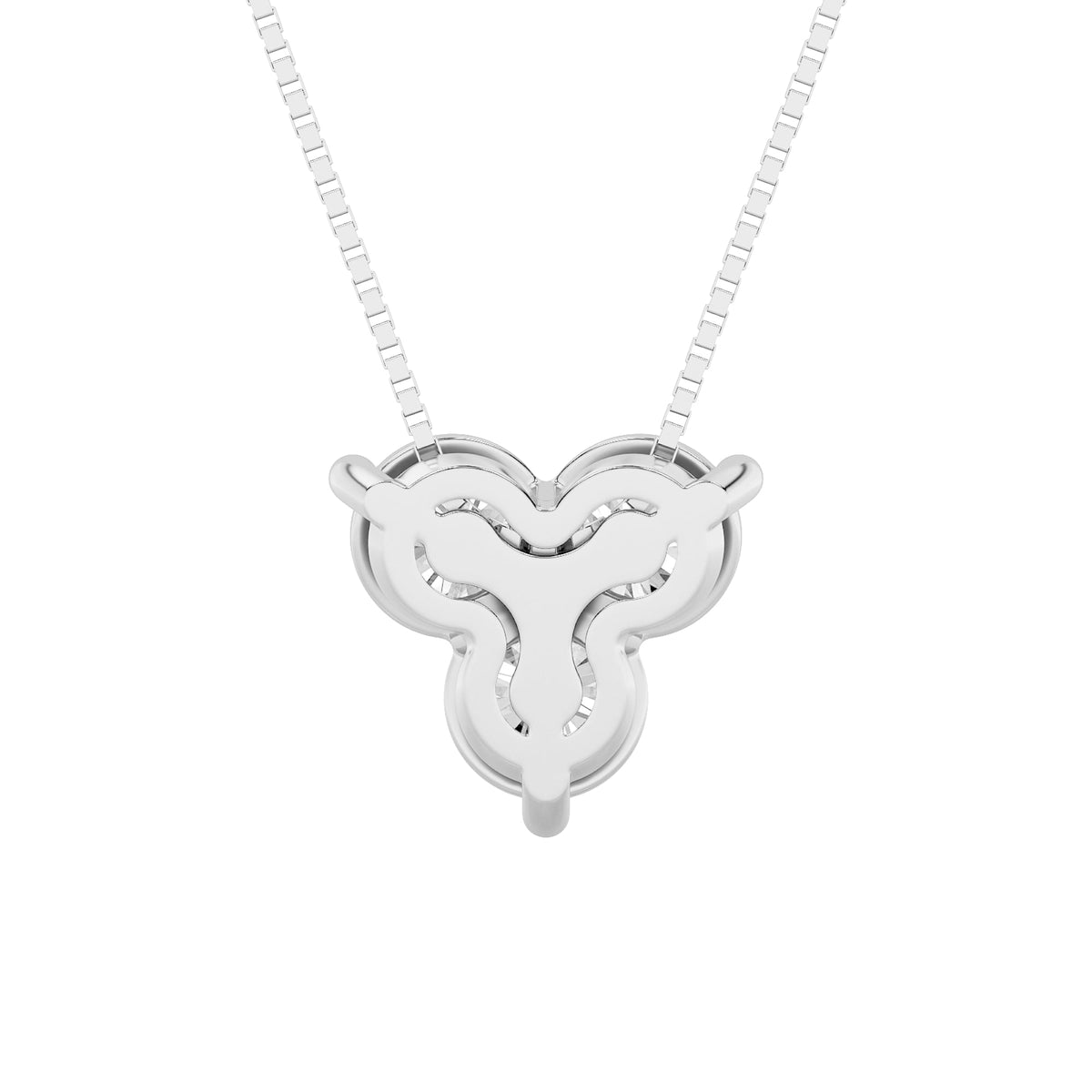 1CTW Round Lab-Grown Diamond Prong Three Stone Pendant 3 Stones 4.2mm Width