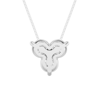 1CTW Round Lab-Grown Diamond Prong Three Stone Pendant 3 Stones 4.2mm Width