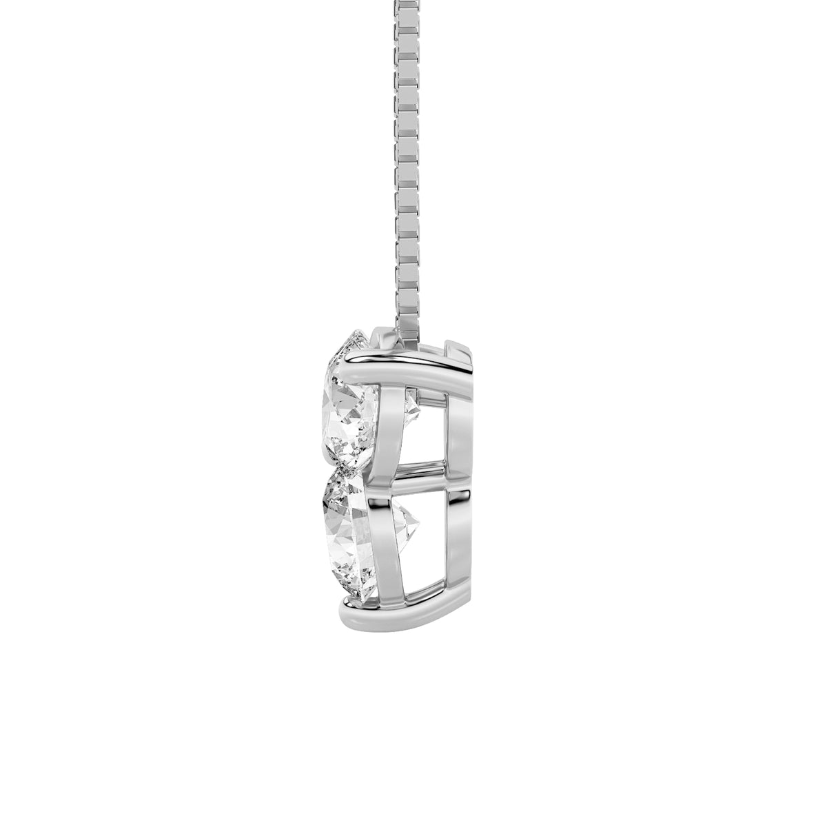 1CTW Round Lab-Grown Diamond Prong Three Stone Pendant 3 Stones 4.2mm Width