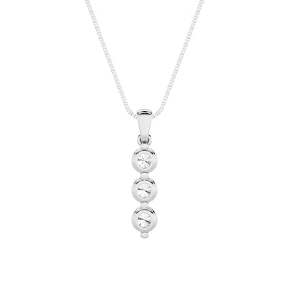 1CTW Round Lab-Grown Diamond Prong Three Stone Pendant 3 Stones 3.2mm Width
