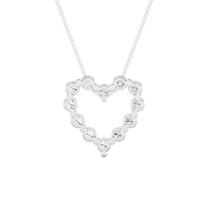 2CTW Round Lab-Grown Diamond Prong Heart Pendant 12 Stones