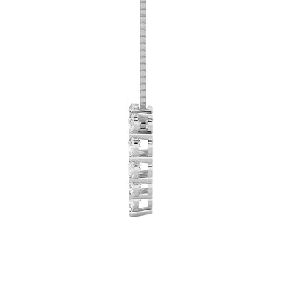 2CTW Round Lab-Grown Diamond Prong Heart Pendant 12 Stones