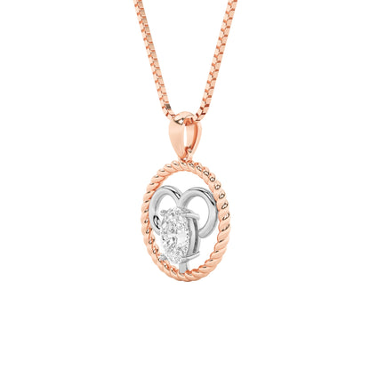 1CTW Oval Lab-Grown Diamond Prong Zodiac Pendant 1 Stone