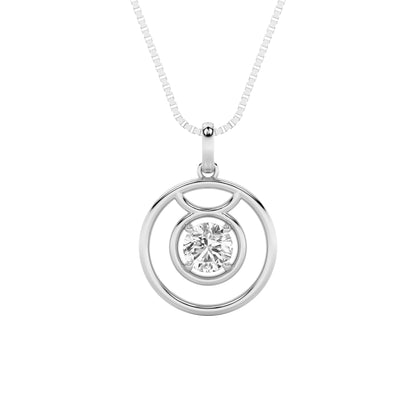 1CTW Round Lab-Grown Diamond Prong Zodiac Pendant 1 Stone