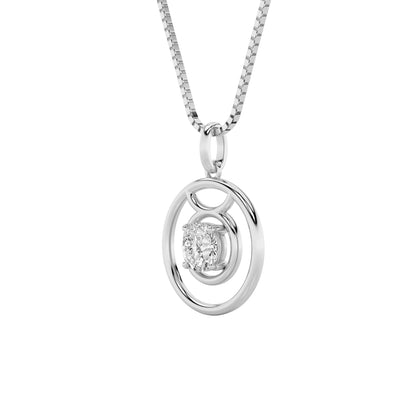 1CTW Round Lab-Grown Diamond Prong Zodiac Pendant 1 Stone