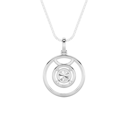 1CTW Round Lab-Grown Diamond Prong Zodiac Pendant 1 Stone