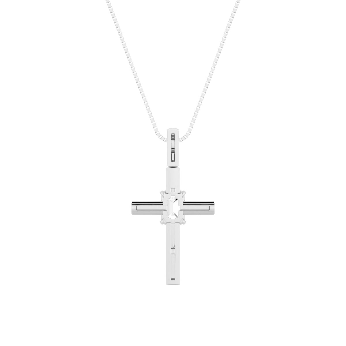 0.5CTW Emerald Lab-Grown Diamond Prong Cross Pendant 1 Stone