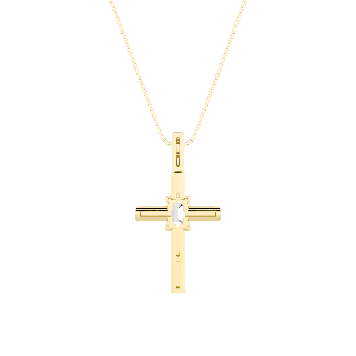 0.5CTW Emerald Lab-Grown Diamond Prong Cross Pendant 1 Stone