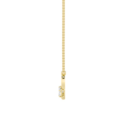 0.5CTW Oval Lab-Grown Diamond Prong Heart Necklace 1 Stone