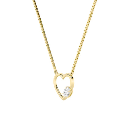 0.5CTW Oval Lab-Grown Diamond Prong Heart Necklace 1 Stone