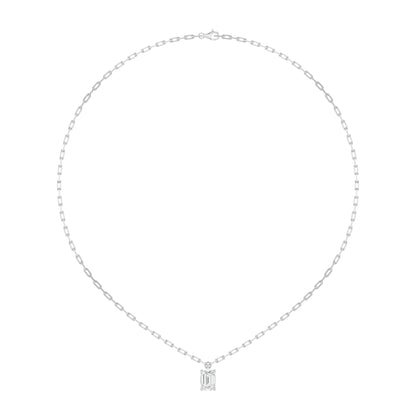 2CTW Emerald Lab-Grown Diamond Prong Strata Chic Collection Necklace 1 Stone