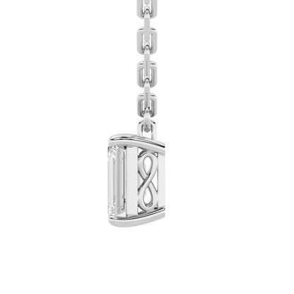 2CTW Emerald Lab-Grown Diamond Prong Strata Chic Collection Necklace 1 Stone