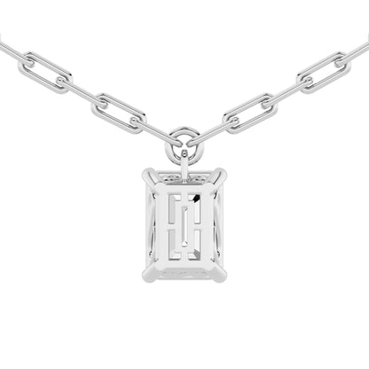 2CTW Emerald Lab-Grown Diamond Prong Strata Chic Collection Necklace 1 Stone