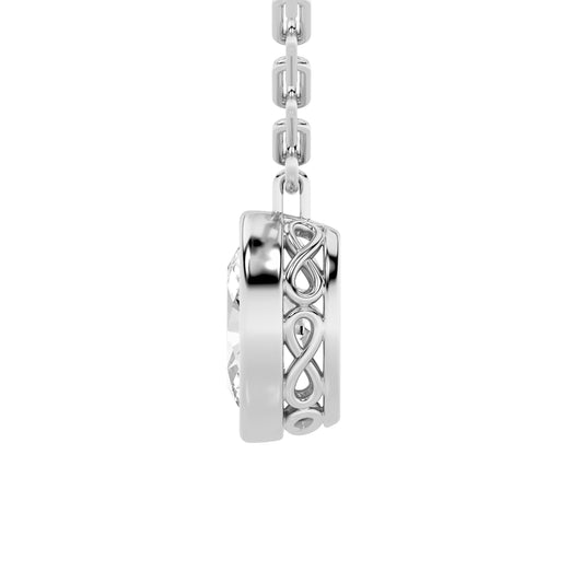 2CTW Oval Lab-Grown Diamond Bezel Strata Chic Collection Necklace 1 Stone