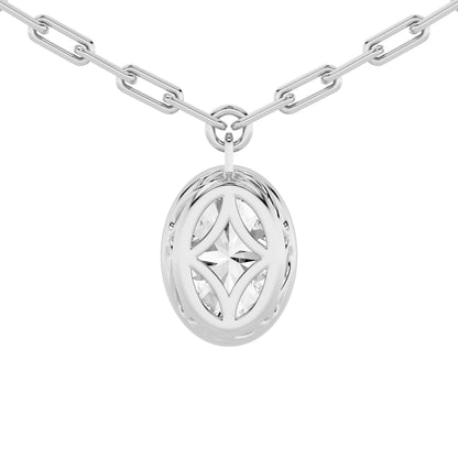 2CTW Oval Lab-Grown Diamond Bezel Strata Chic Collection Necklace 1 Stone