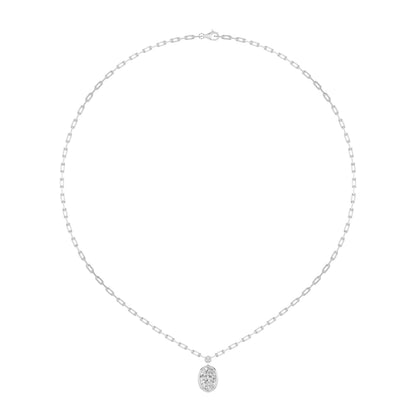 2CTW Oval Lab-Grown Diamond Bezel Strata Chic Collection Necklace 1 Stone