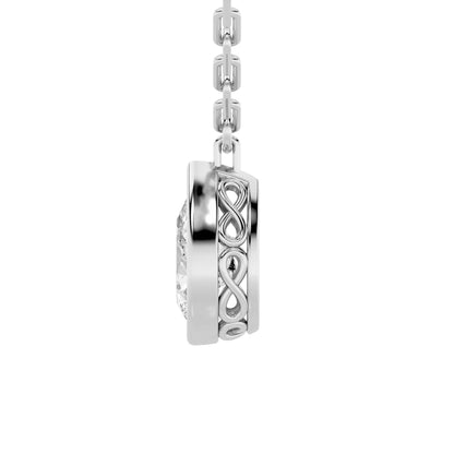 2CTW Pear Lab-Grown Diamond Bezel Strata Chic Collection Necklace 1 Stone