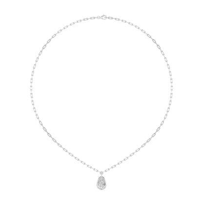 2CTW Pear Lab-Grown Diamond Bezel Strata Chic Collection Necklace 1 Stone