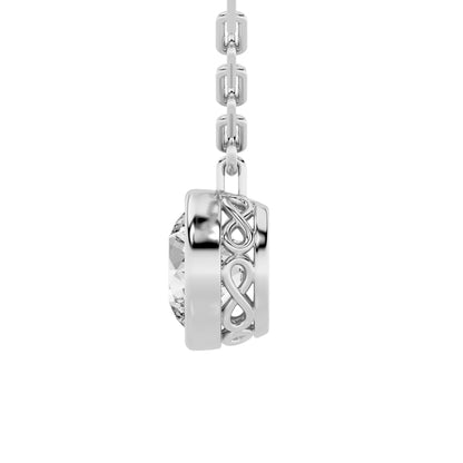 2CTW Round Lab-Grown Diamond Strata Chic Collection Necklace 1 Stone VS Clarity