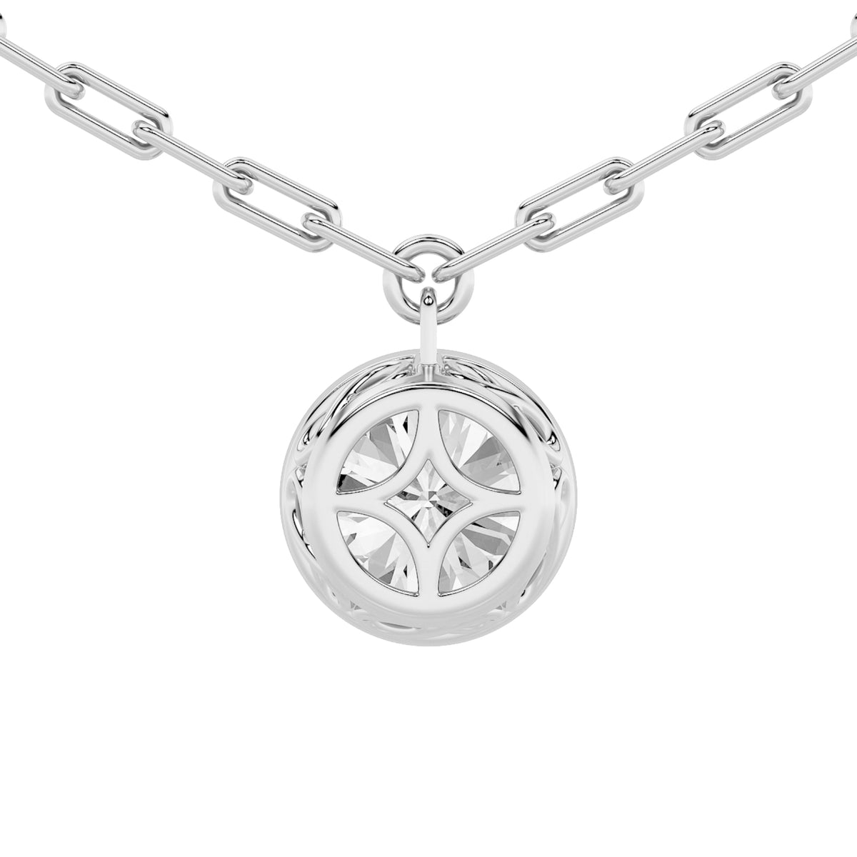 2CTW Round Lab-Grown Diamond Strata Chic Collection Necklace 1 Stone VS Clarity