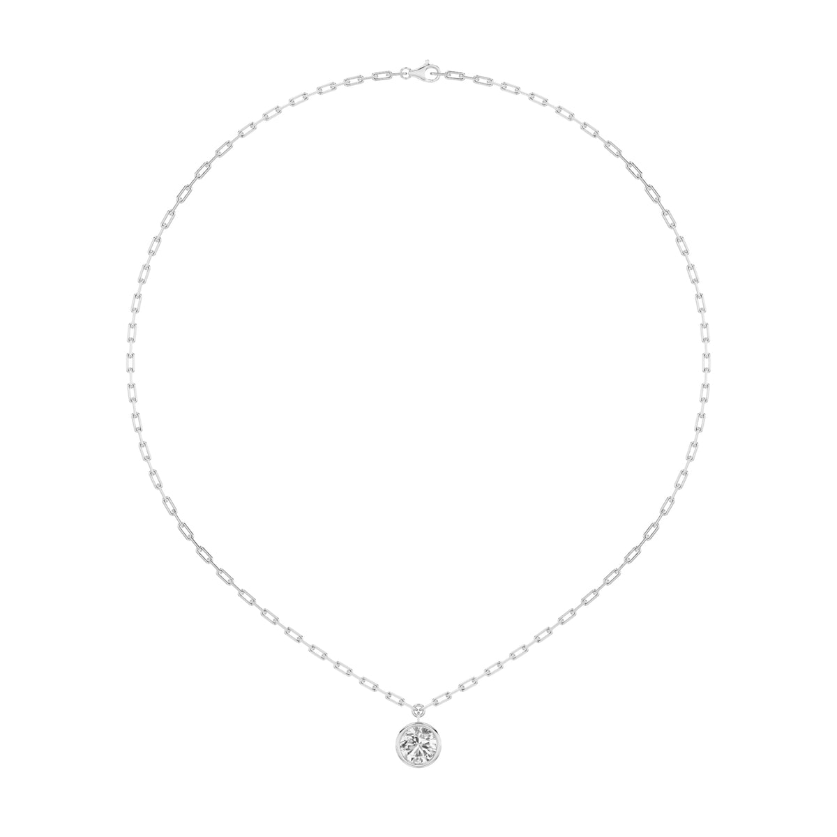 2CTW Round Lab-Grown Diamond Strata Chic Collection Necklace 1 Stone VS Clarity
