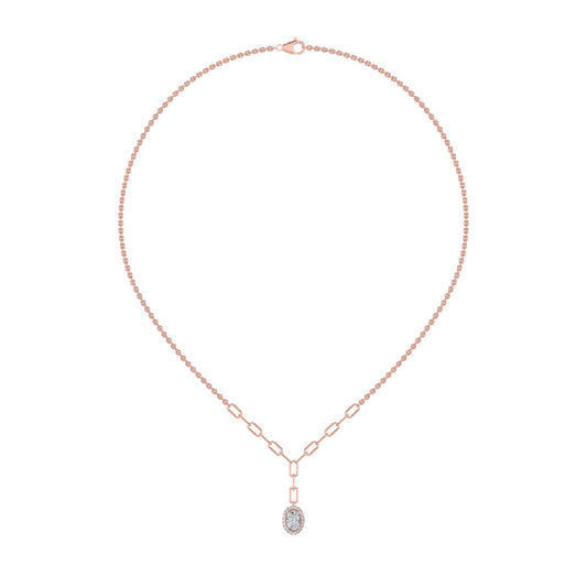 1.5CTW Oval Lab-Grown Diamond Prong Solitaire Necklace 21 Stones