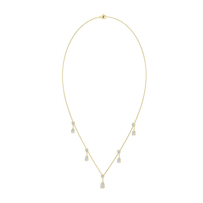 3CTW Pear Lab-Grown Diamond Prong Solitaire Necklace 10 Stones