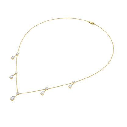 3CTW Pear Lab-Grown Diamond Prong Solitaire Necklace 10 Stones