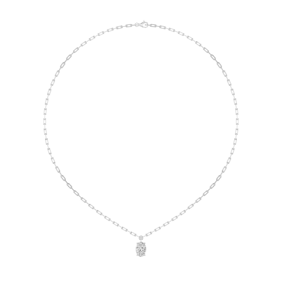 2CTW Oval Lab-Grown Diamond Prong Strata Chic Collection Necklace 16 Stones