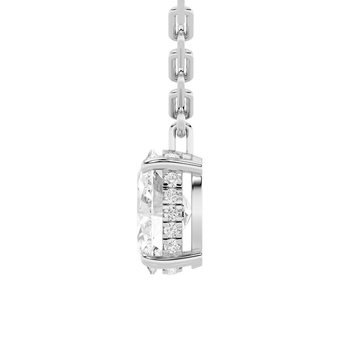 2CTW Oval Lab-Grown Diamond Prong Strata Chic Collection Necklace 16 Stones