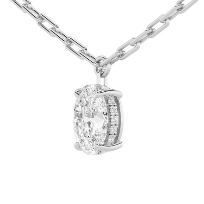 2CTW Oval Lab-Grown Diamond Prong Strata Chic Collection Necklace 16 Stones