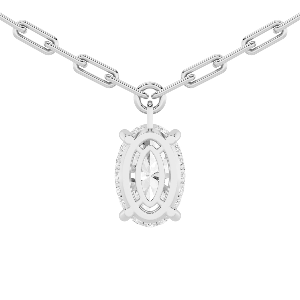 2CTW Oval Lab-Grown Diamond Prong Strata Chic Collection Necklace 16 Stones