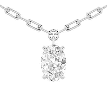 2CTW Oval Lab-Grown Diamond Prong Strata Chic Collection Necklace 16 Stones