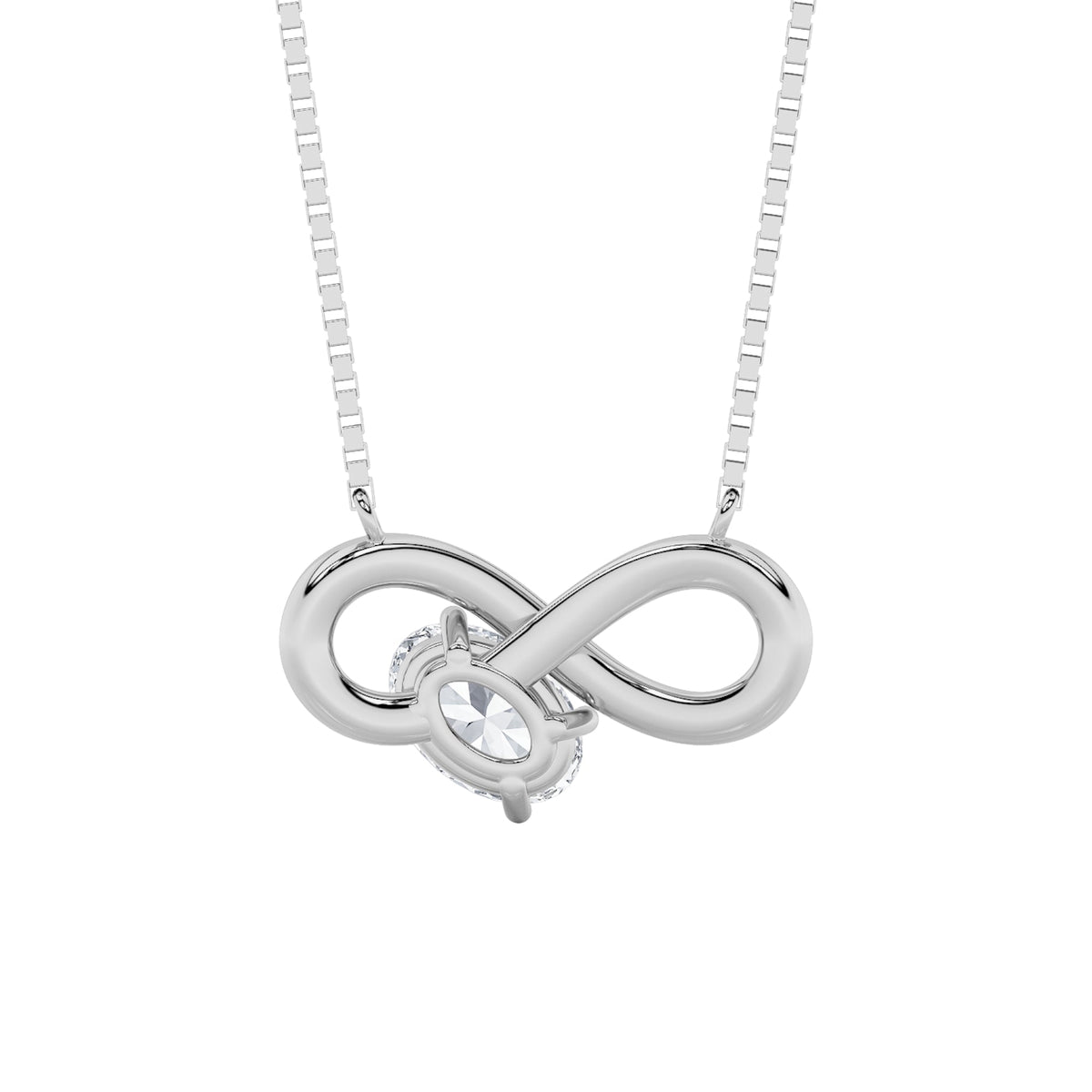 0.5CTW Oval Lab-Grown Diamond Prong Necklace