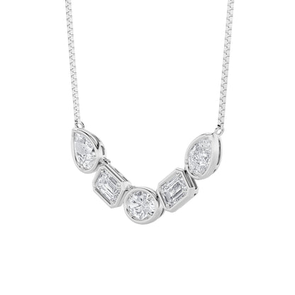 2.5CTW Oval Lab-Grown Diamond Prong Five Stone Necklace 5 Stones