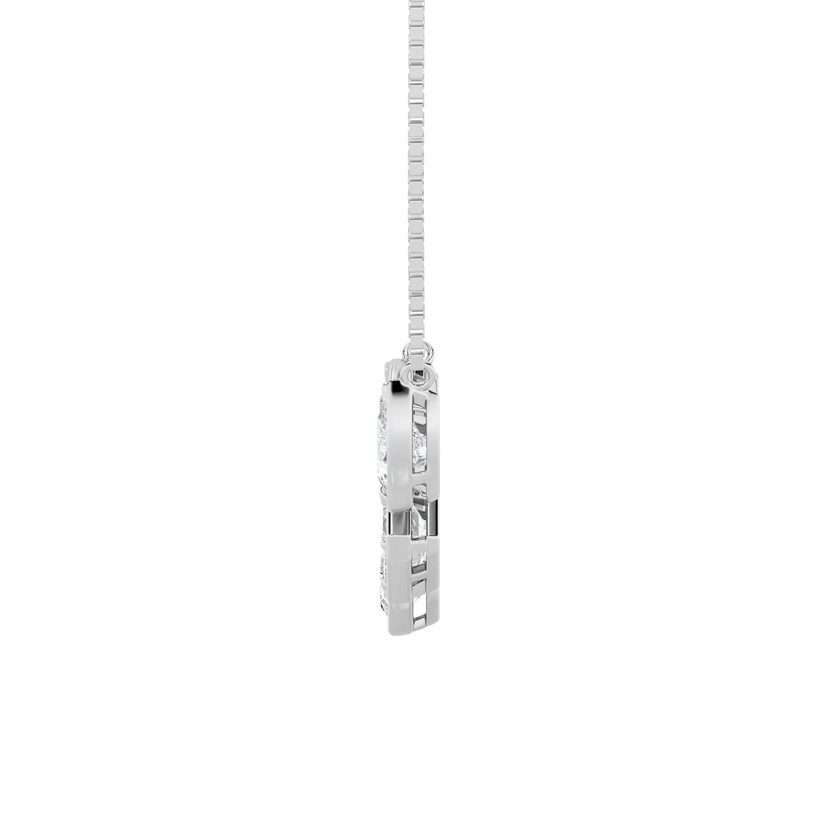 2.5CTW Oval Lab-Grown Diamond Prong Five Stone Necklace 5 Stones