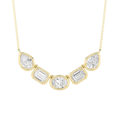 2.5CTW Oval Lab-Grown Diamond Prong Five Stone Necklace 5 Stones