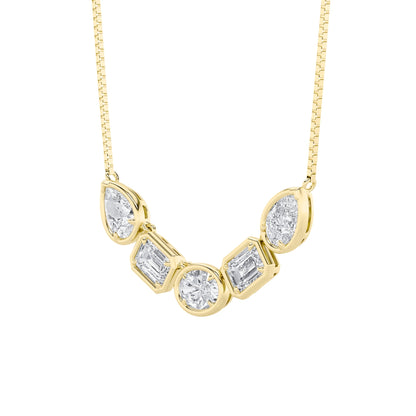 2.5CTW Oval Lab-Grown Diamond Prong Five Stone Necklace 5 Stones