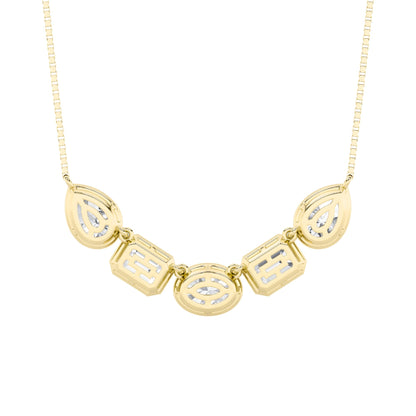 2.5CTW Oval Lab-Grown Diamond Prong Five Stone Necklace 5 Stones