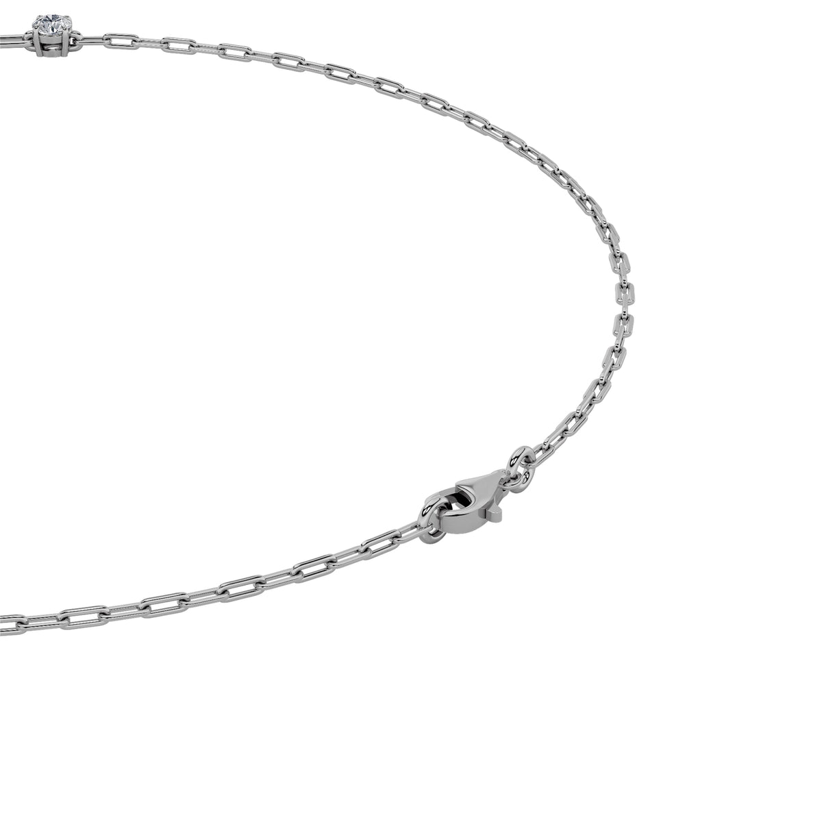 4CTW Emerald, Pear, Oval and Round Lab-Grown Diamond Prong Station Necklace 11 Stones