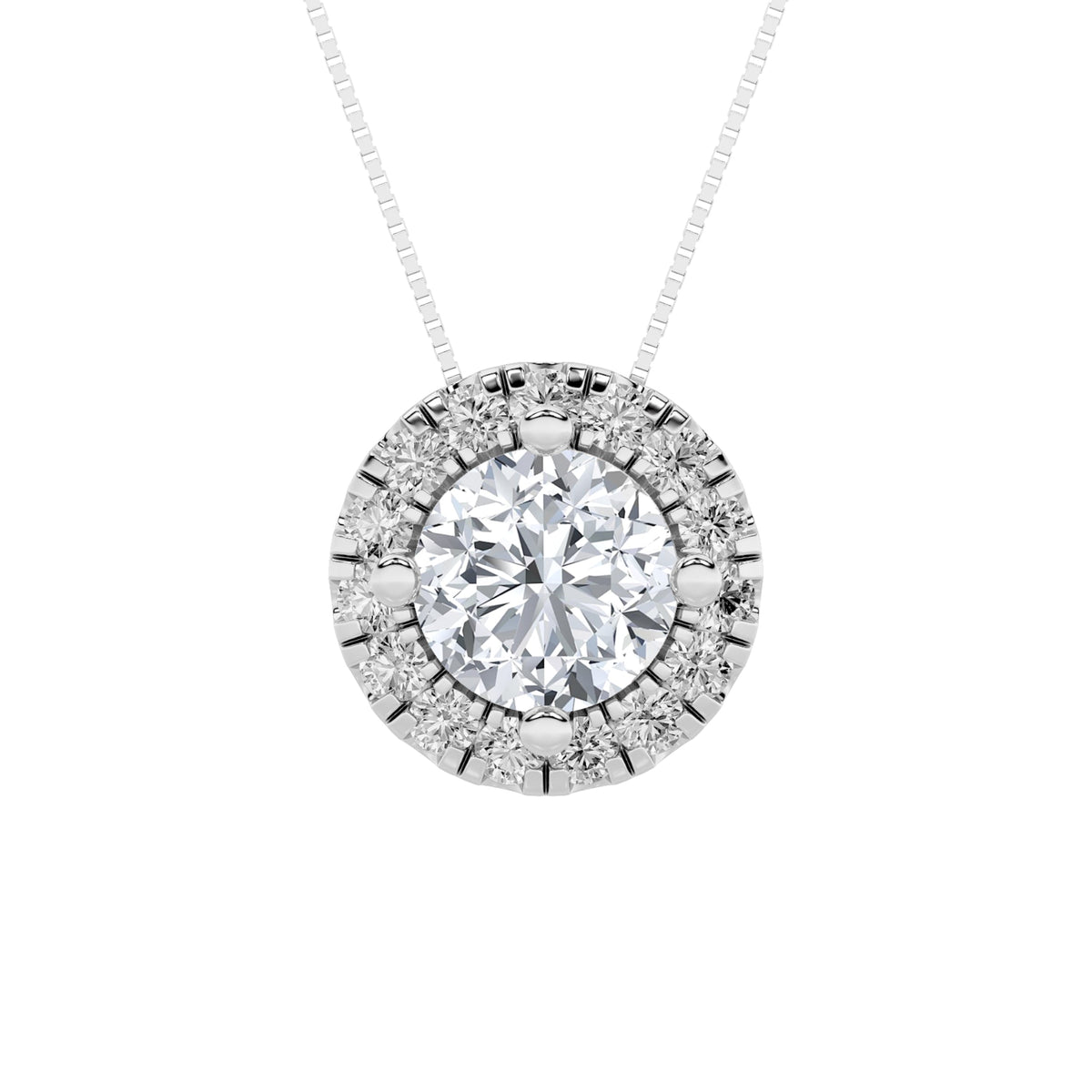 1.25CTW Round Lab-Grown Diamond Prong Pendant 16 Stones