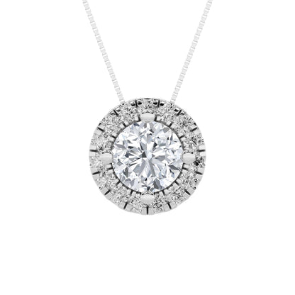 1.25CTW Round Lab-Grown Diamond Prong Pendant 16 Stones