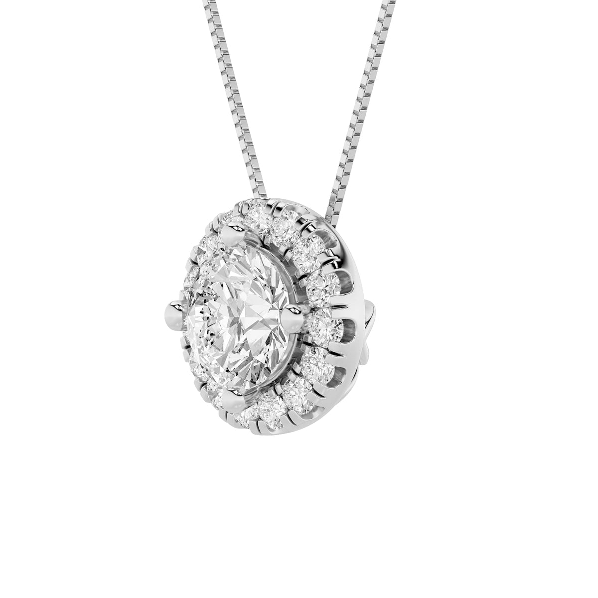 1.25CTW Round Lab-Grown Diamond Prong Pendant 16 Stones