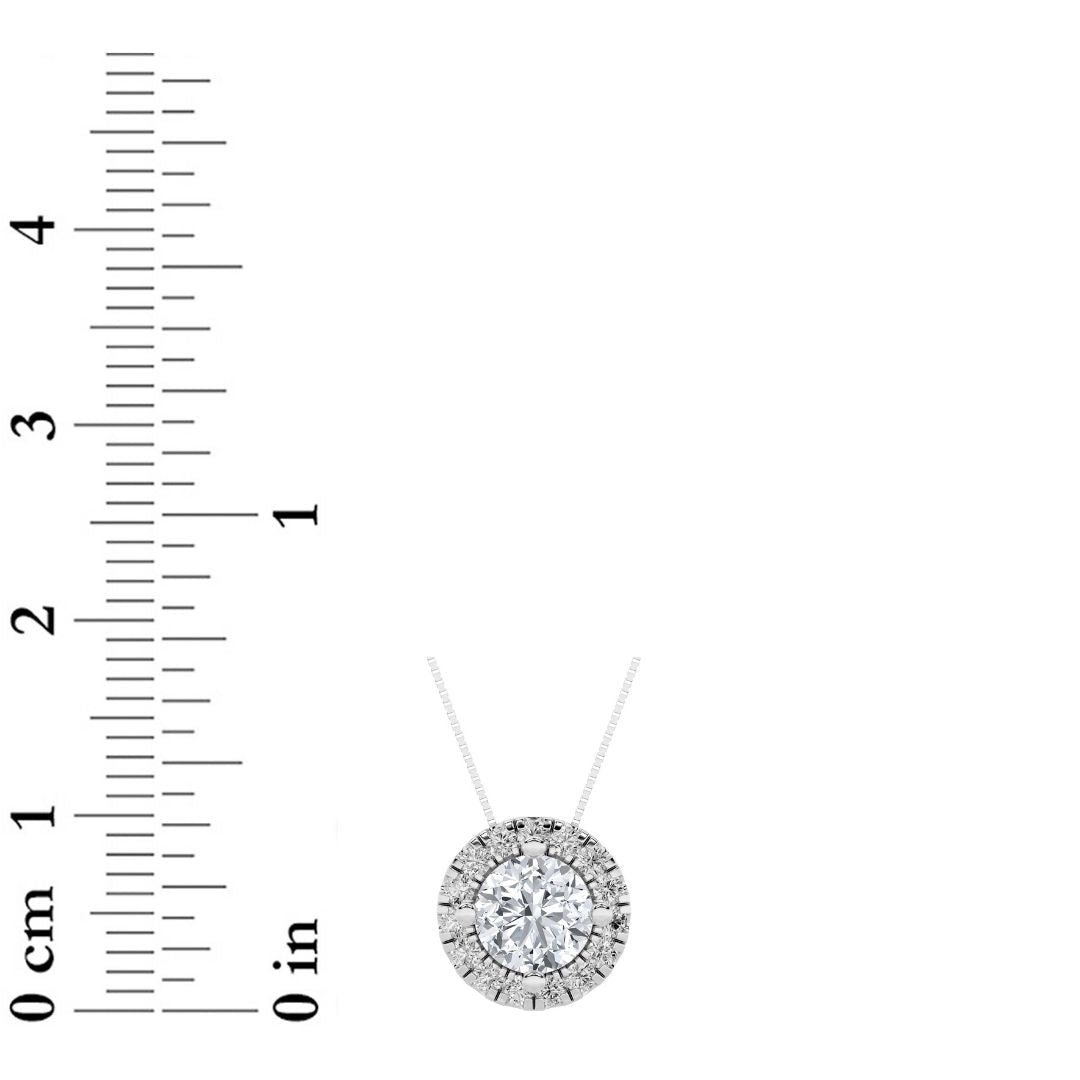 1.25CTW Round Lab-Grown Diamond Prong Pendant 16 Stones