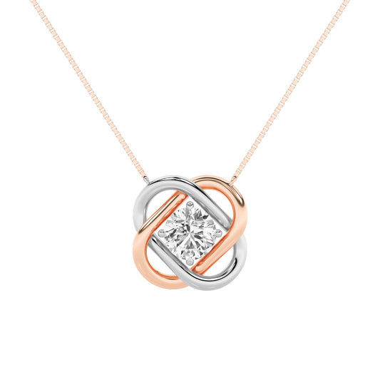 1CTW Round Lab-Grown Diamond Prong Necklace 1 Stone 5.1mm Width